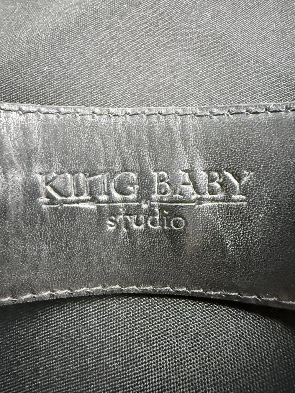 King Baby Studio Black Leather Bracelet with Silver Eagle Coin Medallion